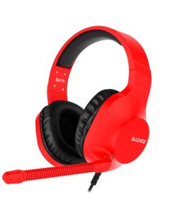 HEADSET ALAMBRICO SADES SPIRIT ROJO