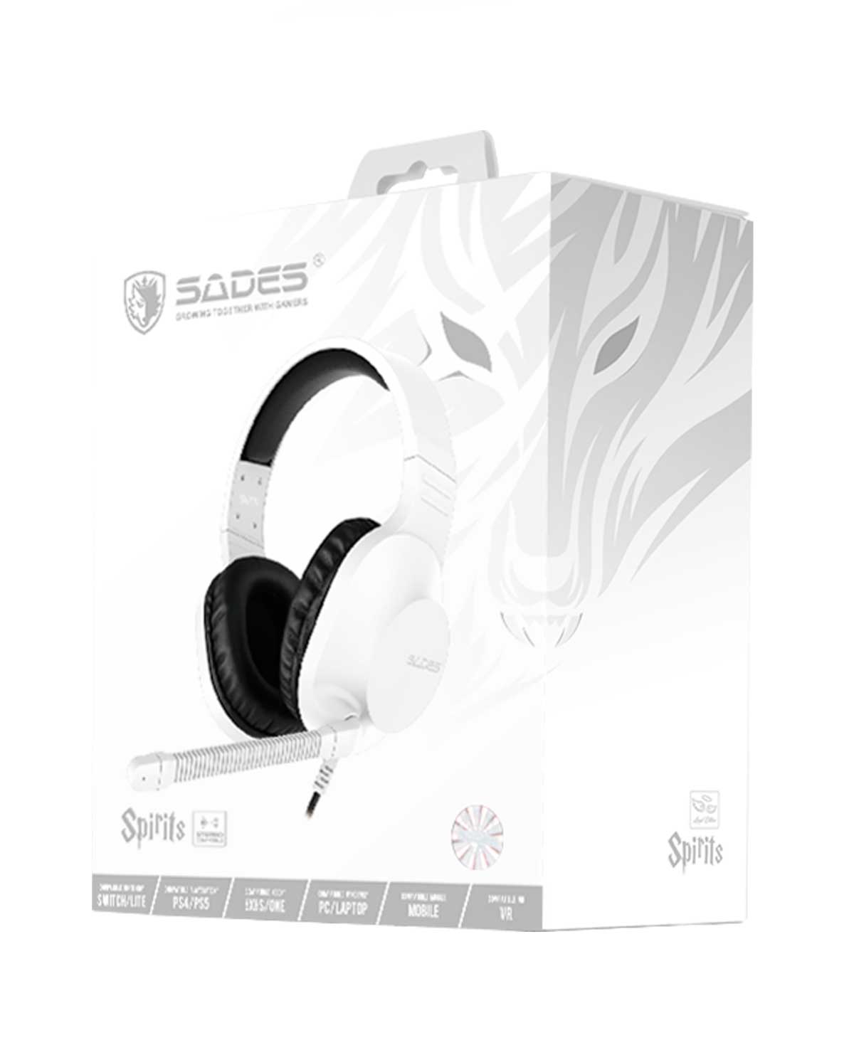 HEADSET ALAMBRICO SADES SPIRIT BLANCO - Image 2