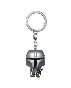 LLAVERO POP THE MANDALORIAN MANDO CON SABLE OSCURO LLAVERO
