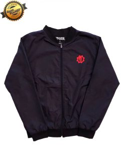 BOMBER JACKET NEGRA MICROSOFT GEARS OF WAR LANCER MK II CHICA