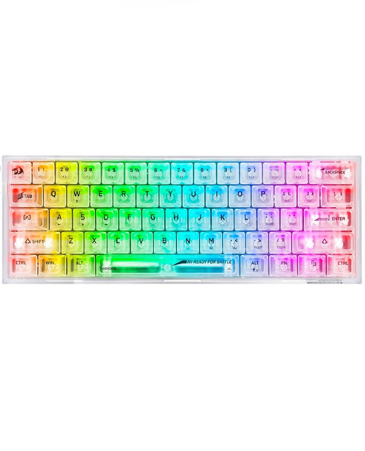 TECLADO REDRAGON K617 TRANSPARENTE SWITCH RED