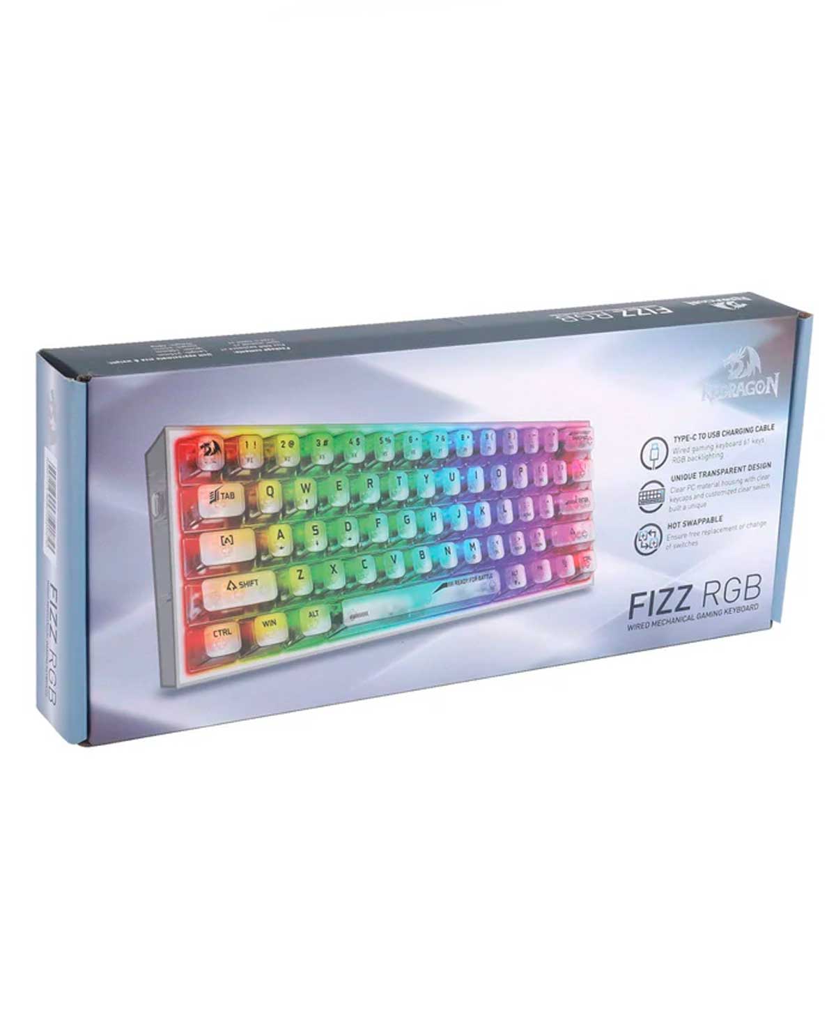 TECLADO REDRAGON K617 TRANSPARENTE SWITCH RED - Image 4