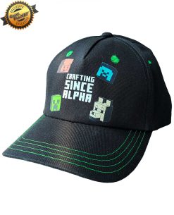 GORRA NEGRA MINECRAFT 15 ANIVERSARIO CRAFTING SINCE ALPHA