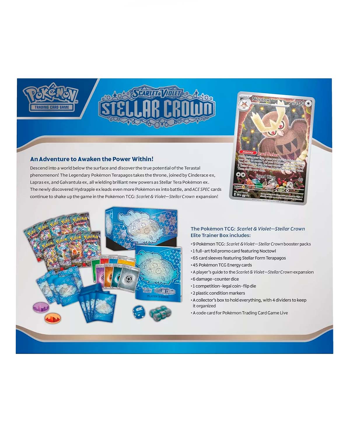 POKEMON TCG SCARLET AND VIOLET 07 STELLAR CROWN ELITE TRAINER BOX - Image 3