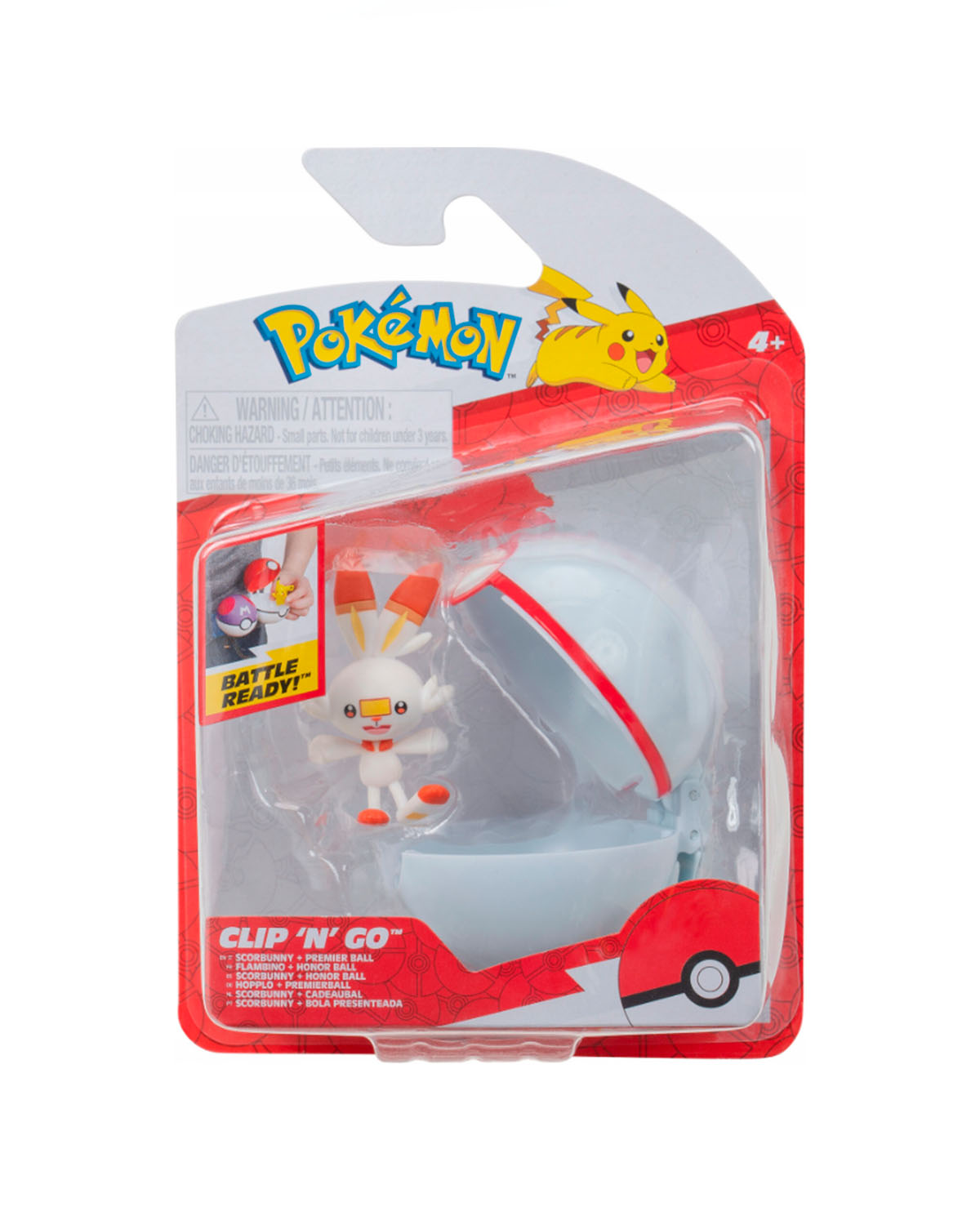 CLIP AND GO POKEMON SCORBUNNY WITH PREMIER BALL - Image 3