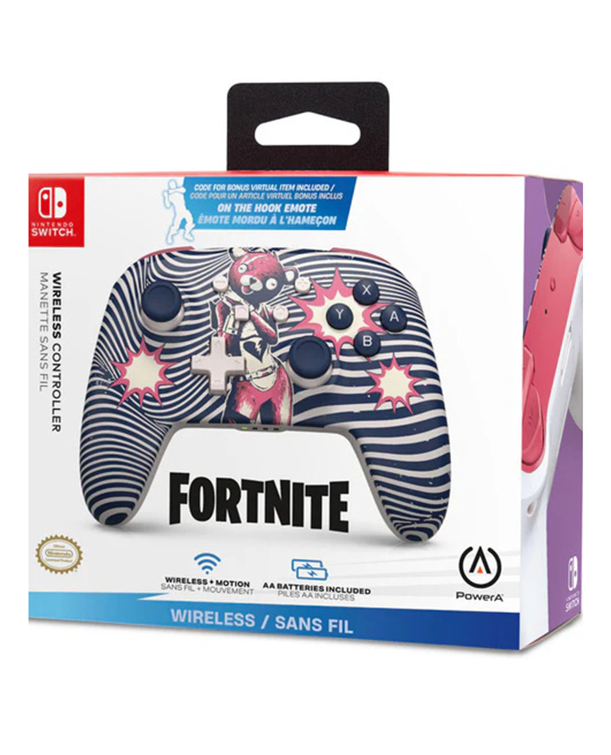 CONTROL NINTENDO SWITCH INALAMBRICO POWER A CORE FORNITE CUDDLE TEAM LEADER - Image 4