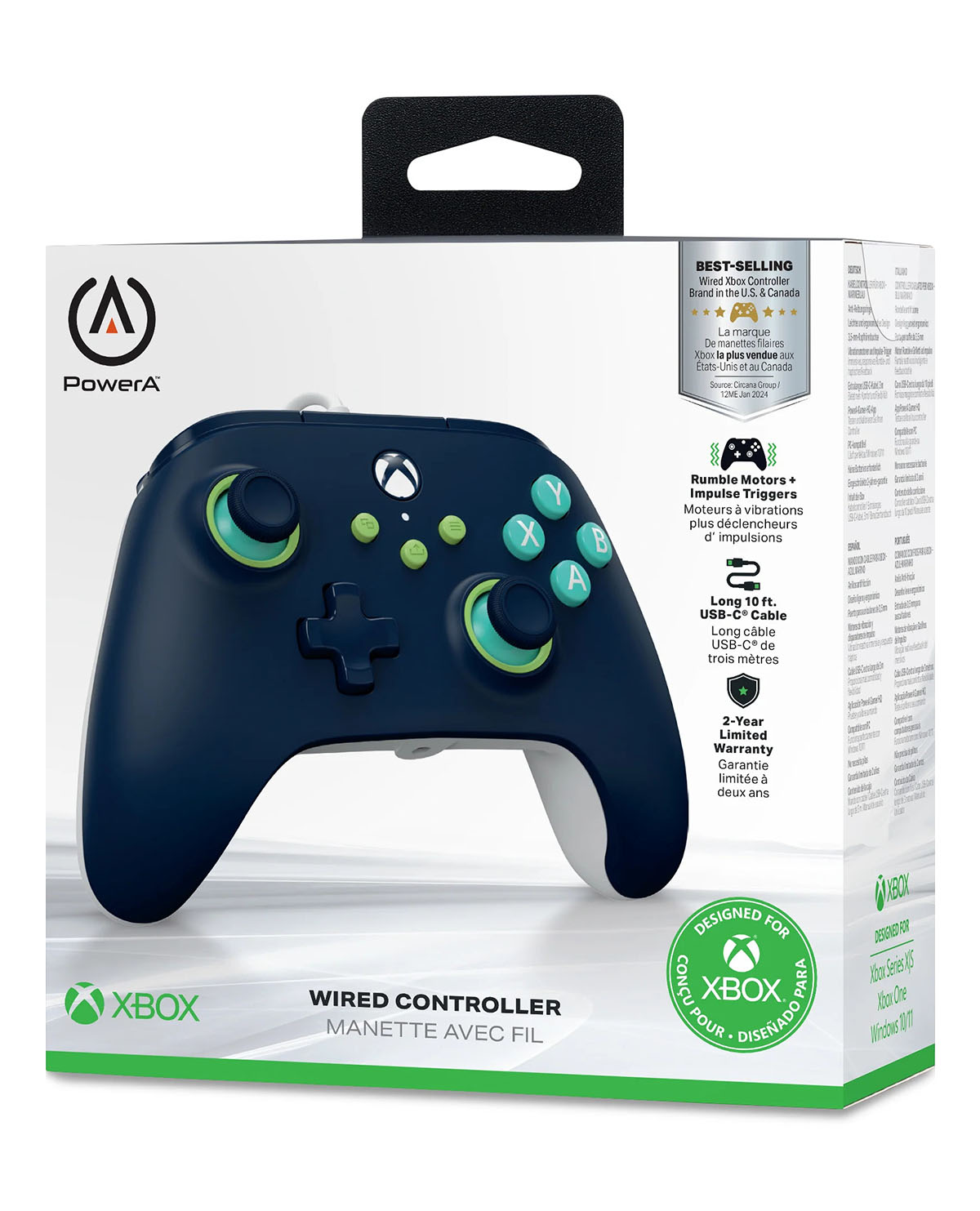 CONTROL XBOX ALAMBRICO POWER A CORE MARINER BLUE - Image 3