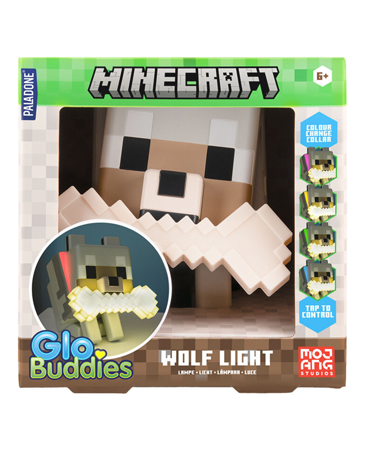 LAMPARA DE MESA MINECRAFT LOBO GLO BUDDIES