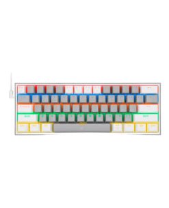 TECLADO REDRAGON K617 FIZZ RAINBOW GRIS Y BLANCO