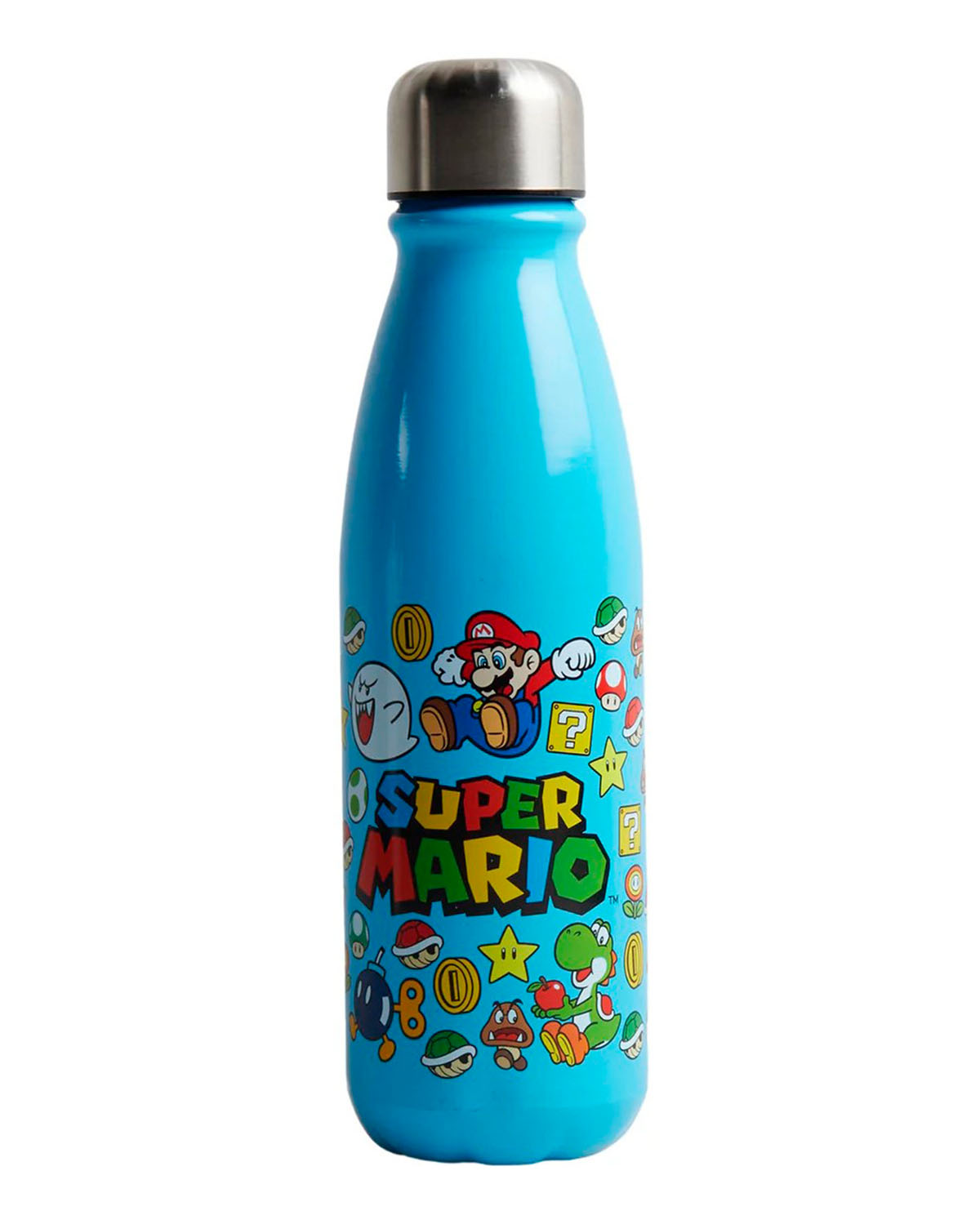 BOTELLA DE METAL SUPER MARIO BROS AZUL