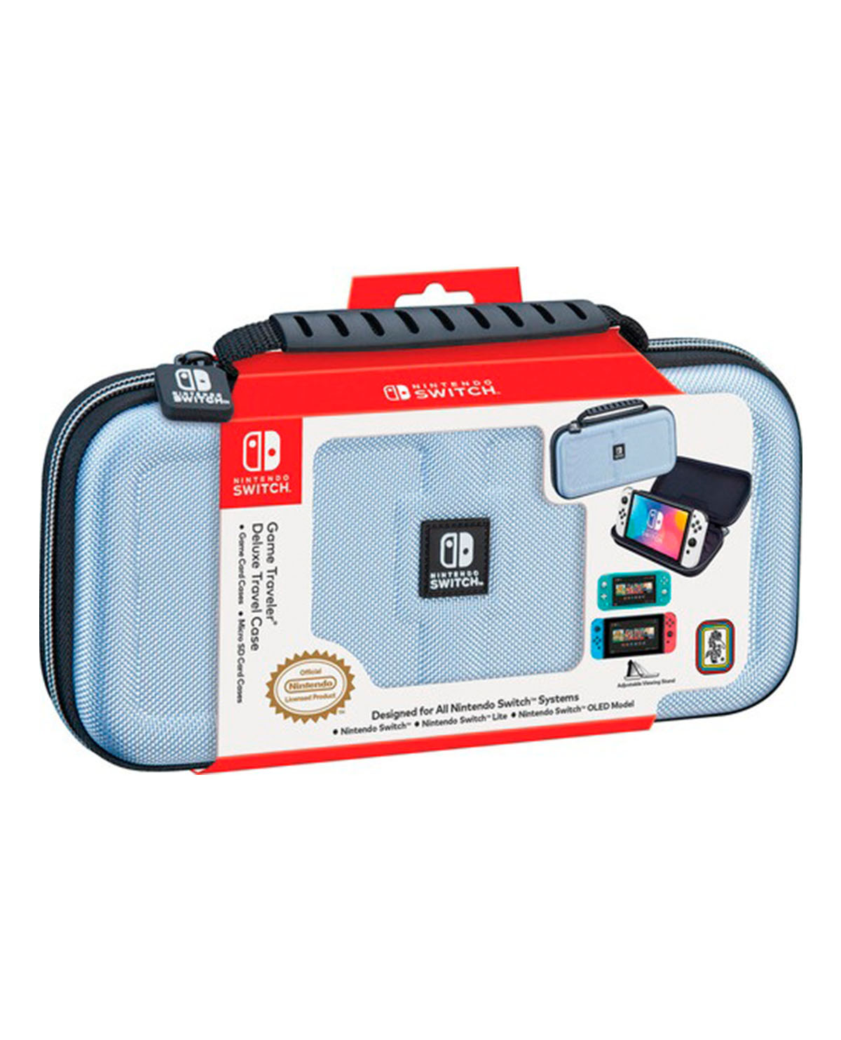 ESTUCHE NSW OLED DELUXE TRAVELER CASE RDS AZUL CLARO