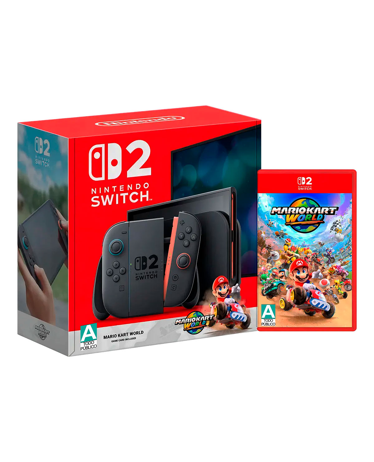 CONSOLA NINTENDO SWITCH 2 CON MARIO KART WORLD FISICO Y ADAPTADOR DE CORRIENTE - Image 2