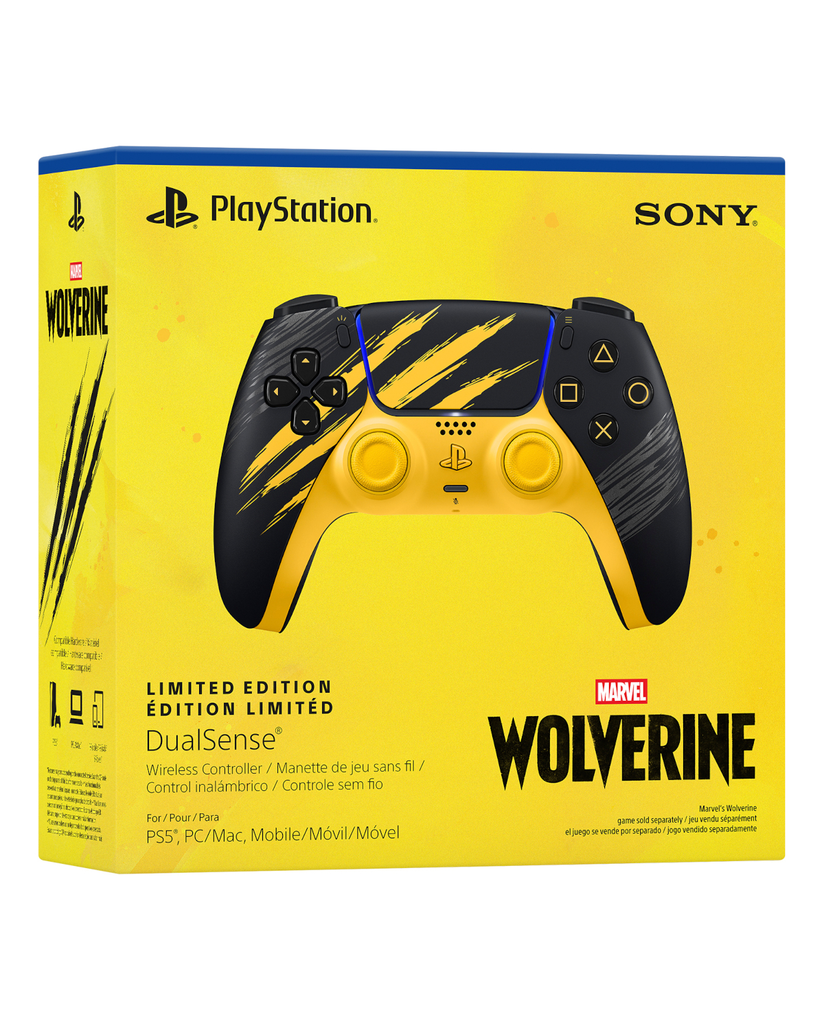 CONTROL PLAYSTATION 5 DUALSENSE EDICION LIMITADA MARVELS WOLVERINE BATTLE YELLOW - Image 5