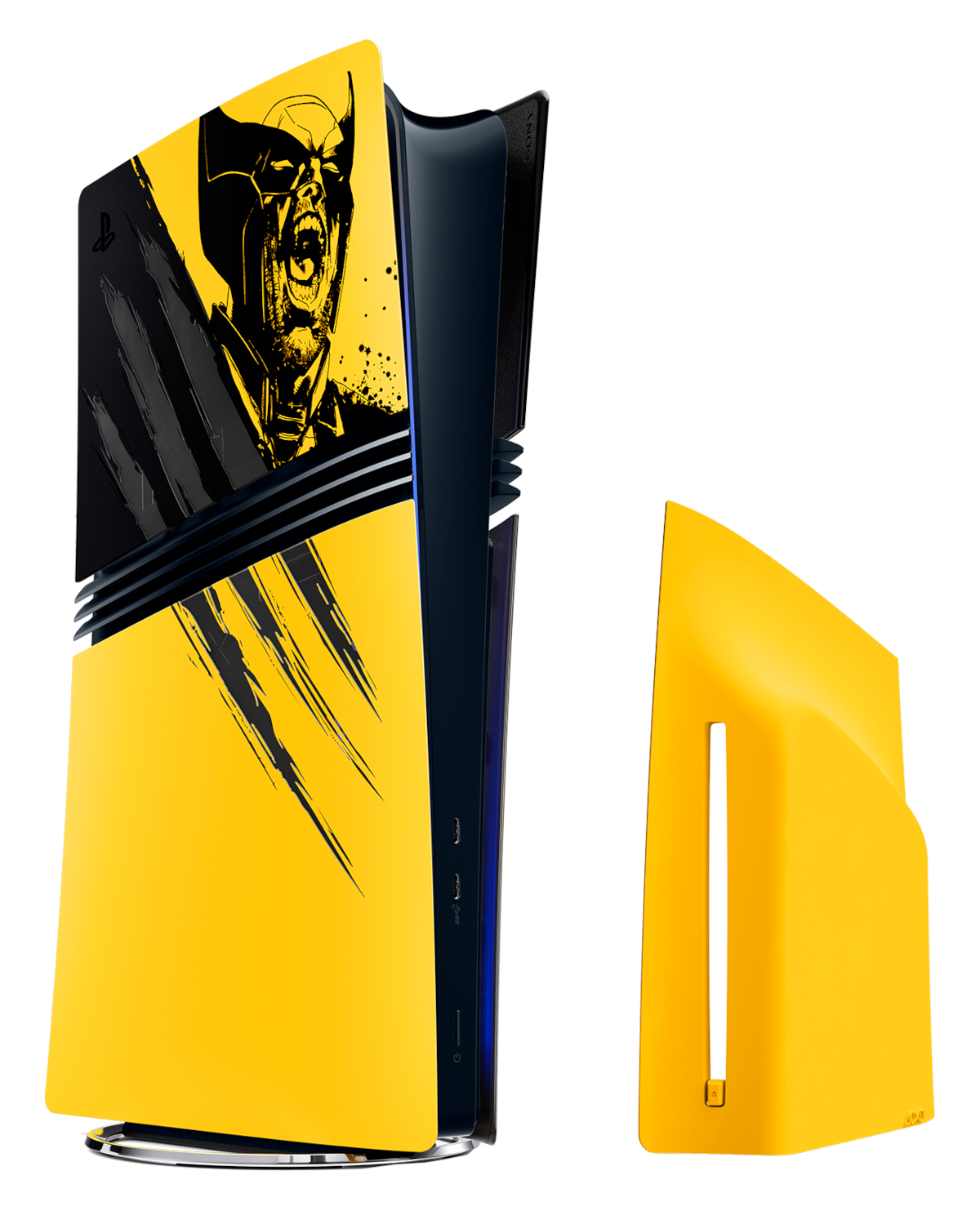 CUBIERTA PLAYSTATION 5 PRO EDICION LIMITADA MARVELS WOLVERINE BATTLE YELLOW